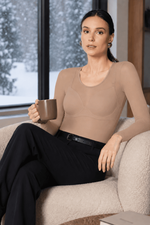 LUPO Women’s Long-Sleeve Second-Skin Top, 40 Denier