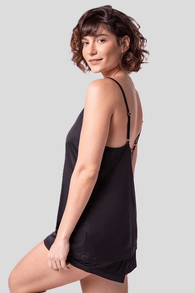 LUPO Women’s Lace Trim Camisole Shorts Pajama Set - Image 8