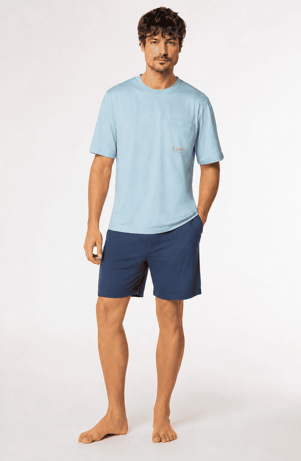 LUPO Men’s Lightweight Short Pajama Set - Imagen 2
