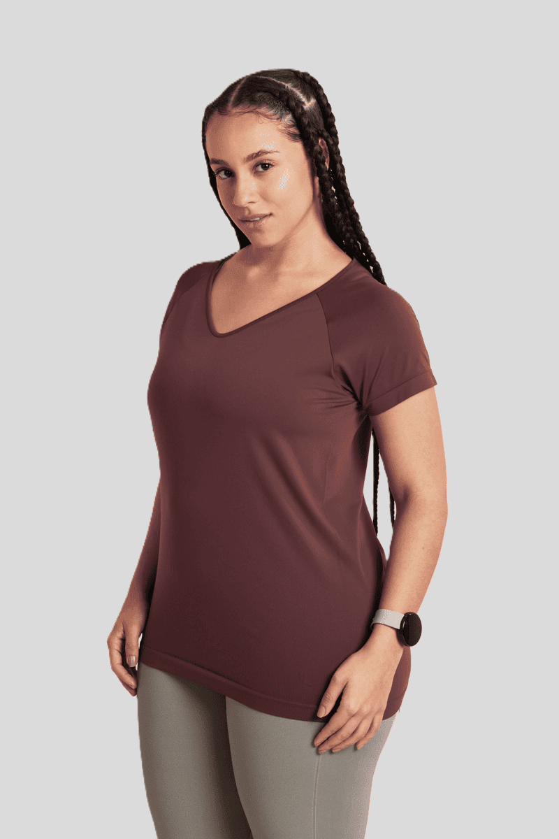 LUPO Women’s Seamless Comfort V-Neck T-Shirt - Image 11