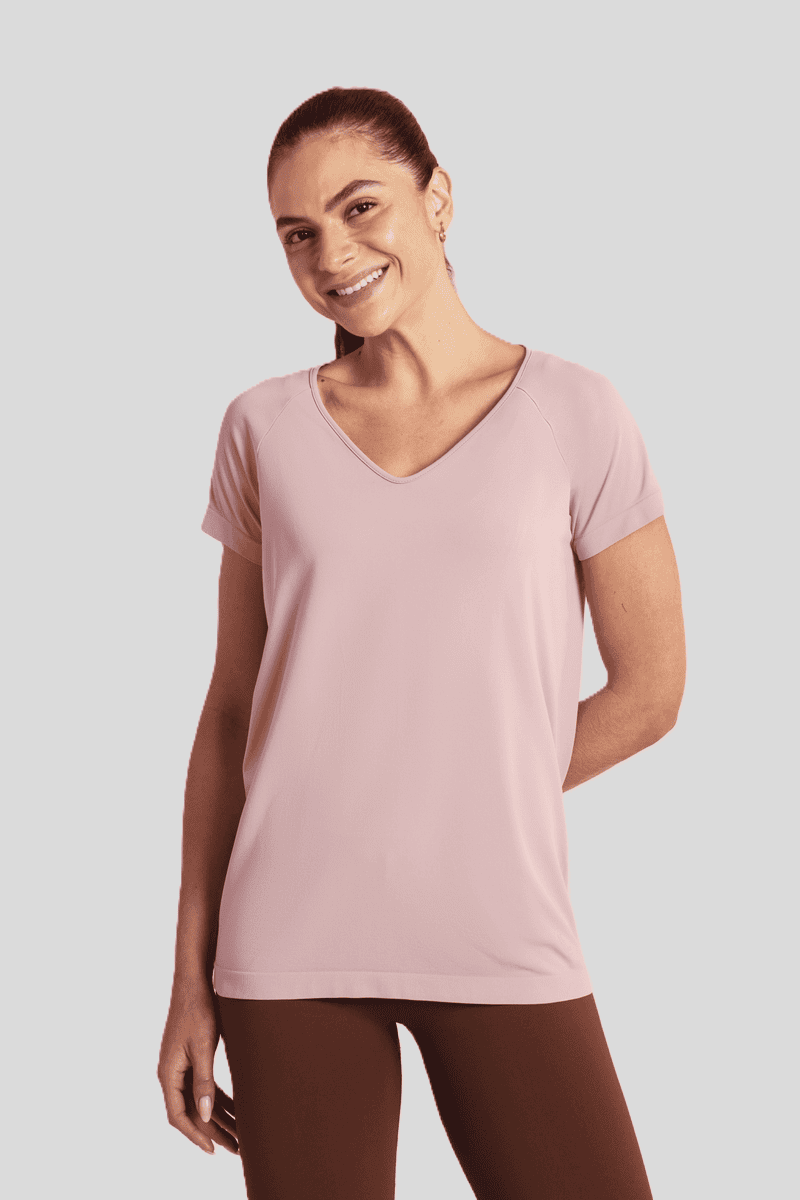 LUPO Women’s Seamless Comfort V-Neck T-Shirt - Image 4