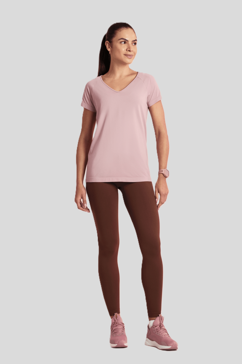 LUPO Women’s Seamless Comfort V-Neck T-Shirt - Image 2