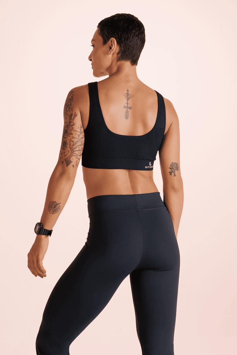 LUPO Women's Ribbed Essential Sports Bra - Imagen 9