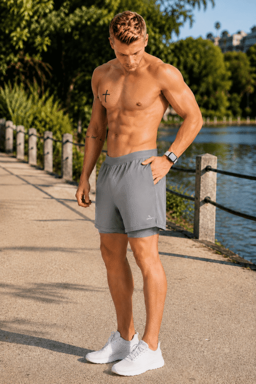 LUPO Men’s Double-Layer Shorts
